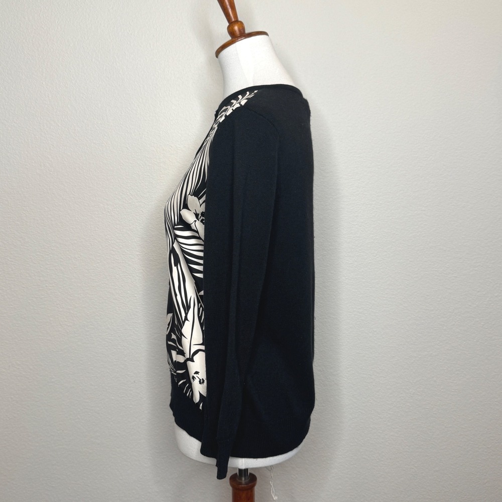 LAUREN RALPH LAUREN Silk Cashmere Women Cardigan Sweater MED Floral Quiet Luxury - Picture 4 of 8